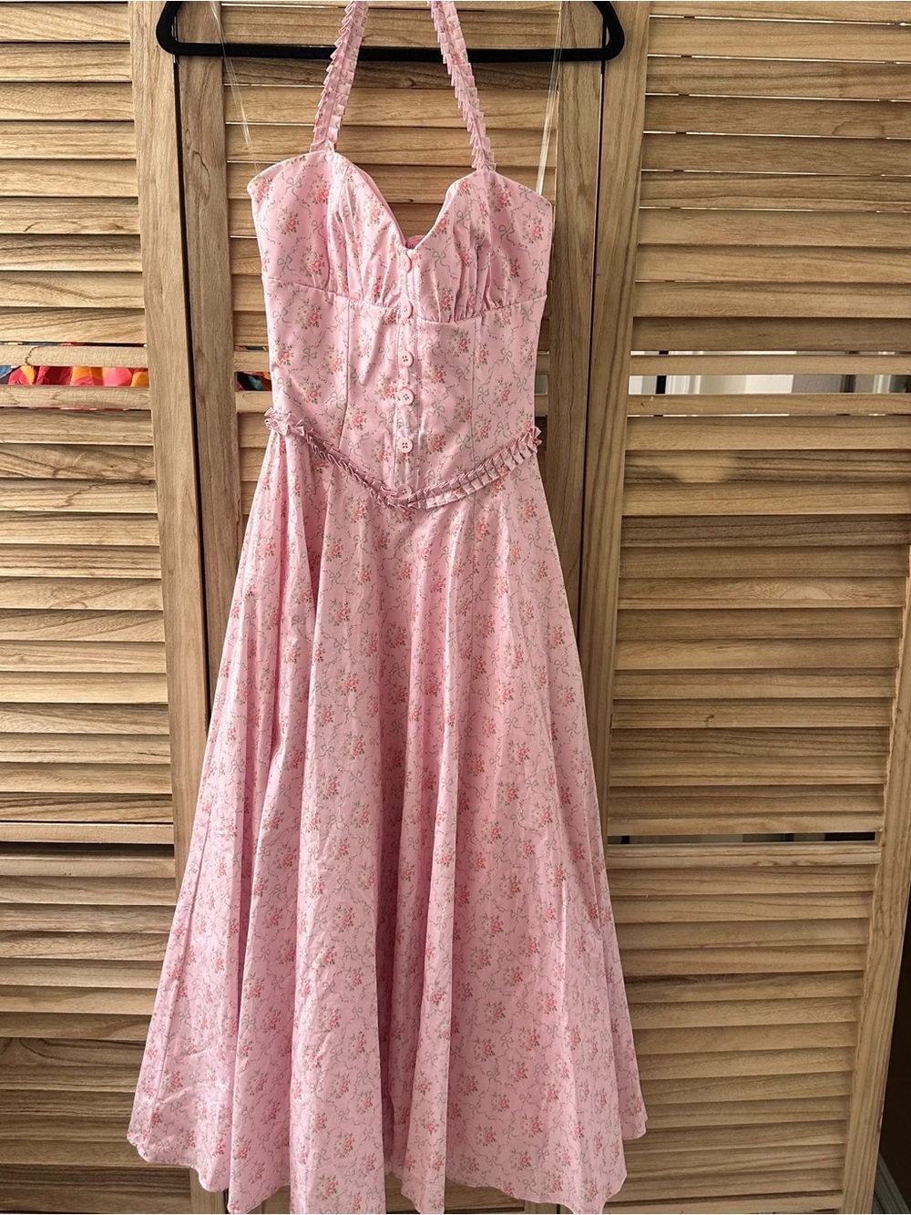 House of CB Georgie Pink Halter Midi Dress XS Bigger Cup D-E - Picture 4 of 9
